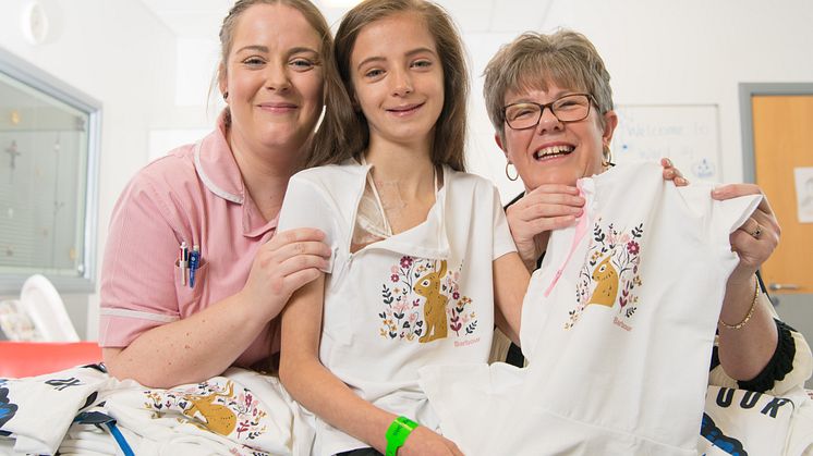 Lisa Ternent (left) and Denise Crawford (right) with patient Sienna Steele, aged 10.