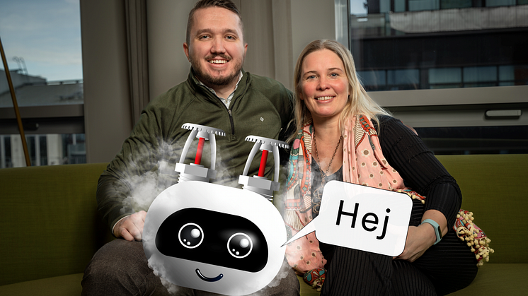 Fredrik Thuresson och Hanna Nauckhoff, Sprinklerspecialister delaktiga i framtagandet av Sprinkler-Bengt.