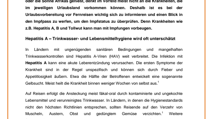 Gesundheitsvorsorge bei Fernreisen
