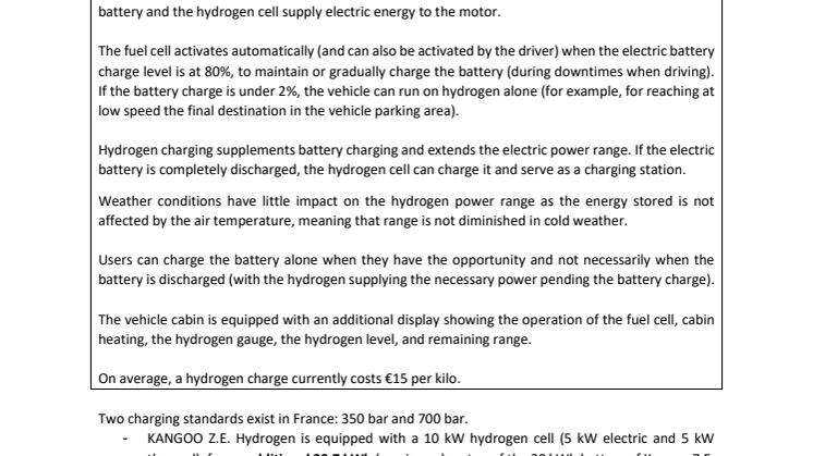 RENAULT LANCERER HYDROGEN I MASTER Z.E. OG KANGOO Z.E. 