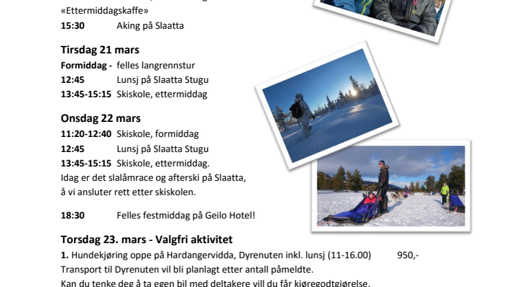 Program för veckan