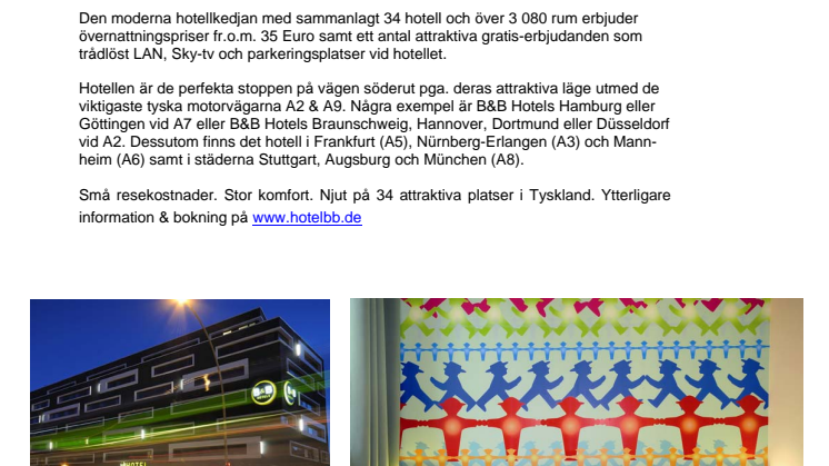 På väg i Tyskland: B&B Hotels satsar på uppfriskande design till ett bra pris