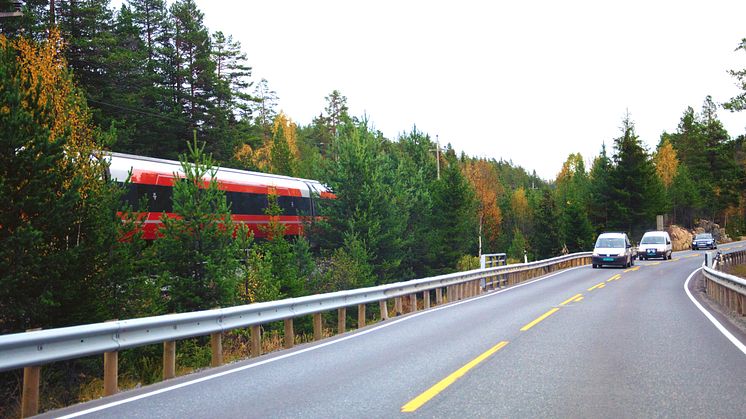 Dagens E134 mellom Kongsberg og Notodden.