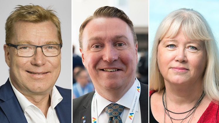 Leif Gripestam (M), Jens Sjöström (S) och Irén Lejegren (S). Pressbilder