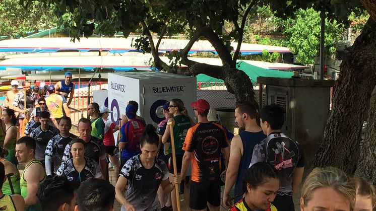 The pure water from a Bluewater hydration station saw crowds forming to fill their re-useable drinking bottles.