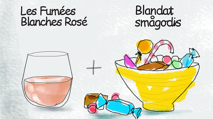 Rosévin + smågodis