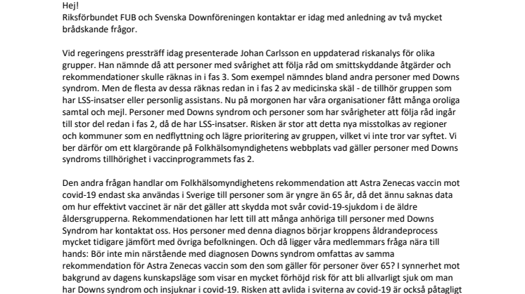 SoS och FHM angående nya fasindelningar_ Astra Zenecas vaccin
