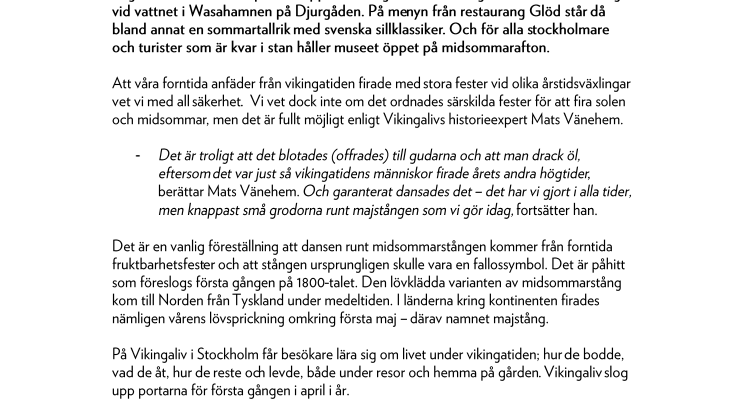 Sommar och midsommar på Vikingaliv