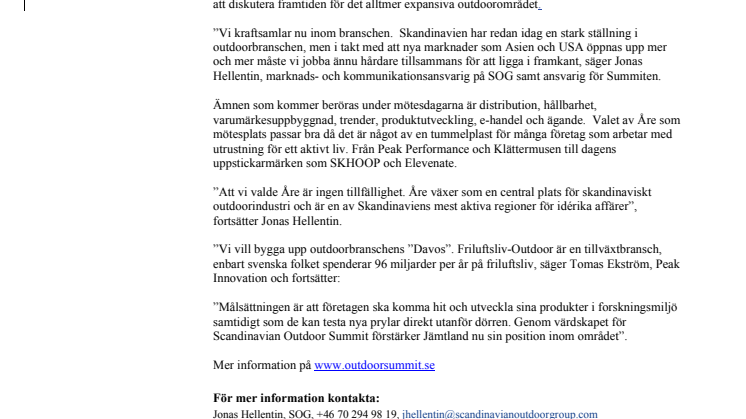 Internationell outdoorkonferens arrangeras i Åre
