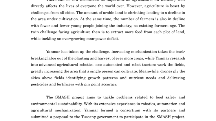 Yanmar Makes a SMASH in Italy