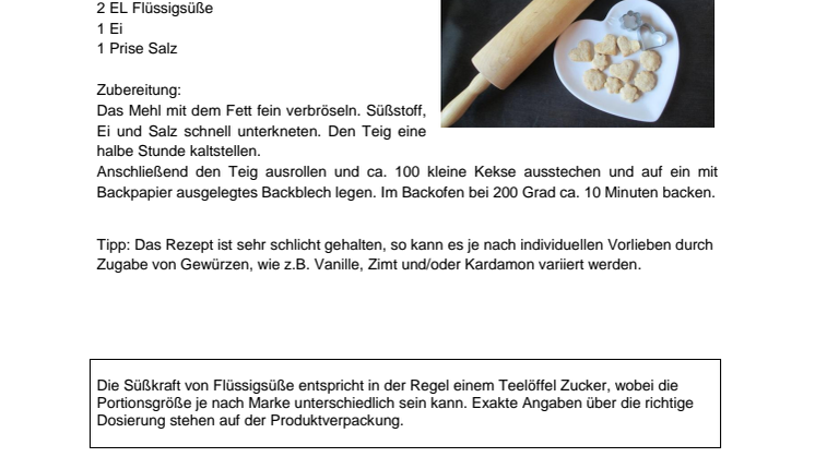 Mürbeteigplätzchen ohne Zucker