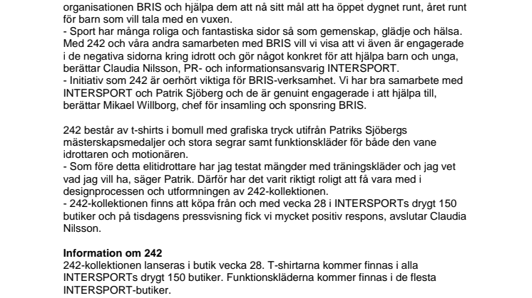 INTERSPORT lanserar kollektion med Patrik Sjöberg