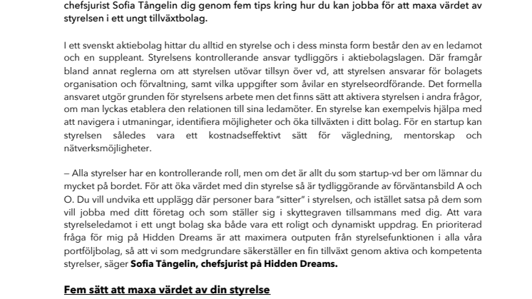 PM_Hidden Dreams_Chefsjuristen guidar - maximera värdet av styrelsen_270423.pdf