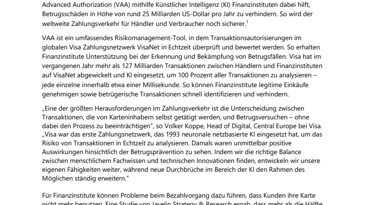 Künstliche Intelligenz verhindert Betrugsschäden in Höhe von ca. 25 Mrd. US-Dollar