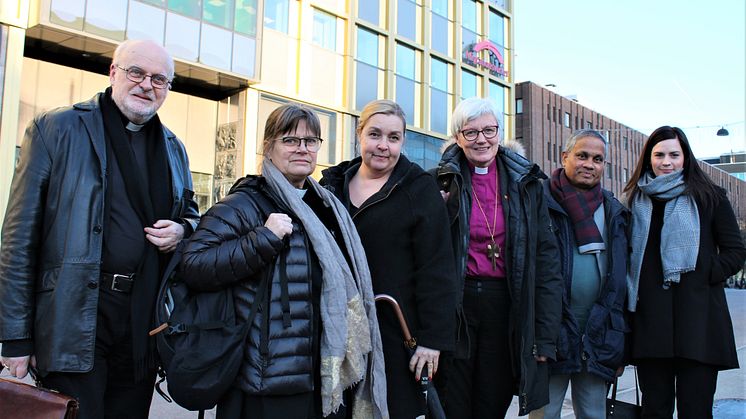 Representanter från Sveriges kristna råd mötte idag Migrationsverkets ledning. Foto: Mikael Stjernberg.