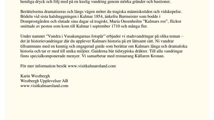 Skrämselmys i Kalmar. Farliga rackare och elaka spöken - en mörkervandring.
