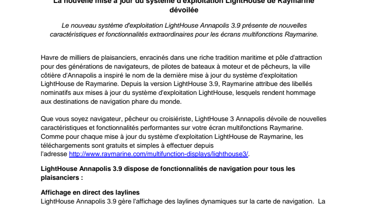 La Nouvelle Mise à Jour Du Système D'exploitation LightHouse de Raymarine Dévoilée