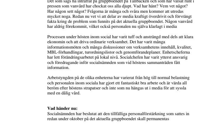 STORMVINDAR HAR BLÅST ÖVER SOCIALA AVDELNINGEN I ÄLVDALENS KOMMUN
