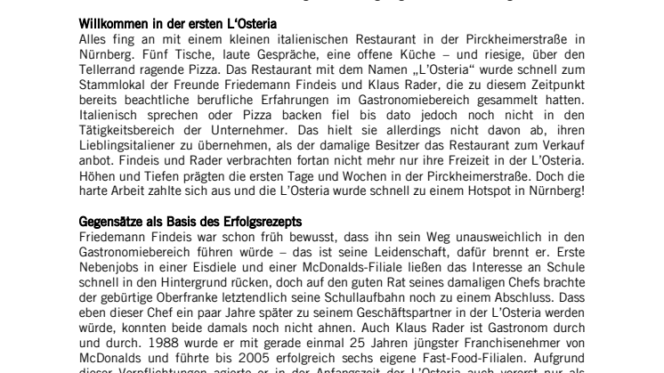 Die Köpfe hinter L’Osteria