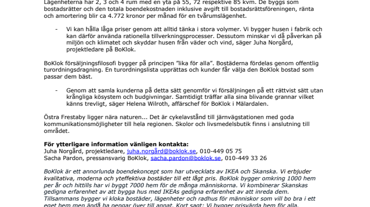 ​Rättvis försäljning av 54 lägenheter i Upplands Väsby