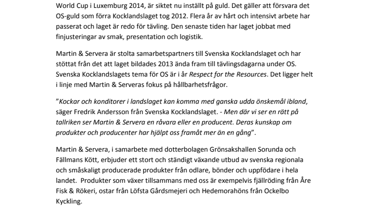 Svenska Kocklandslaget startklara inför OS i Erfurt