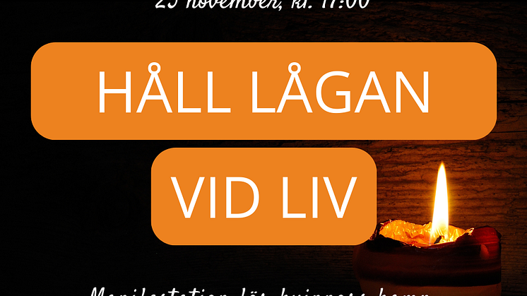 Håll lågan vid liv! Västerås stad och Kvinnohuset bjuder in allmänheten och media till en ljusmanifestation.