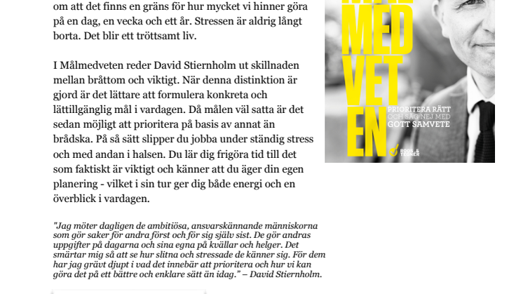 Målmedveten – en bok av David Stiernholm