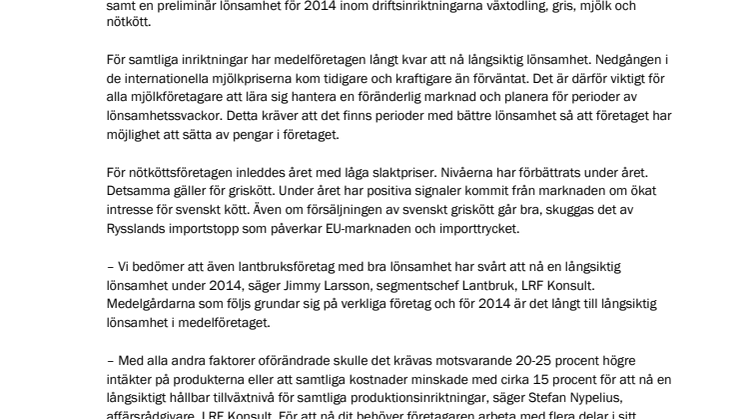 Stora variationer i lönsamhet i en nedåtgående marknad