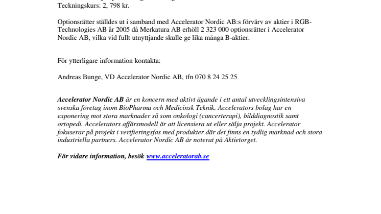 Optionsrätter med lösenperioden juni månad 2006-2009 har förfallit