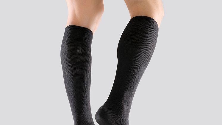 Mabs Compression Socks Travel Cotton Knee Black