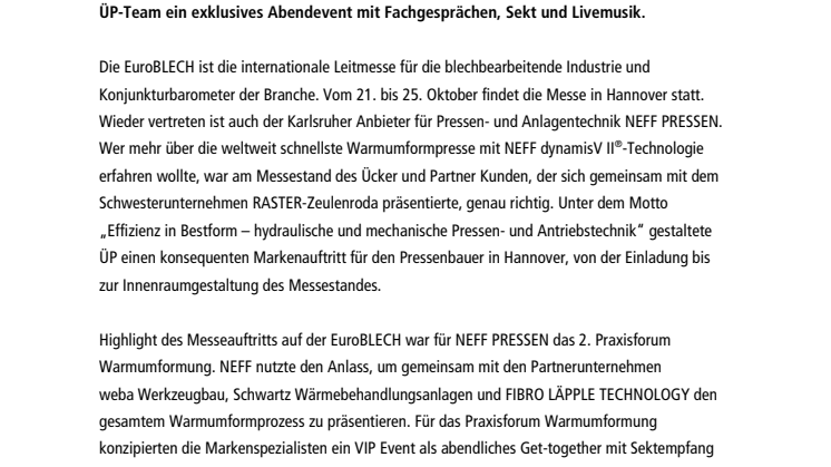 Messekonzept für NEFF Pressen