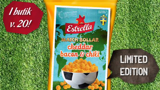 Estrella LTD Matchbollar 2018 Cheddar Bacon och Chili Kvadrat