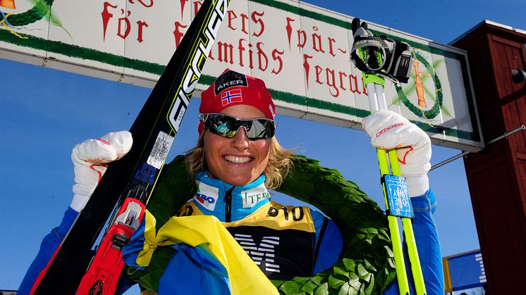 Vibeke Skofterud vann i dag som första norska dam någonsin Vasaloppets damklass.