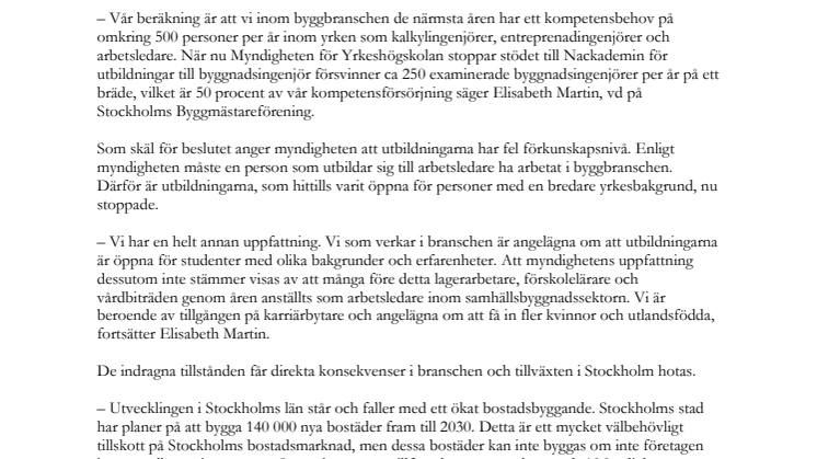 Hot om kompetensbrist i byggbranschen