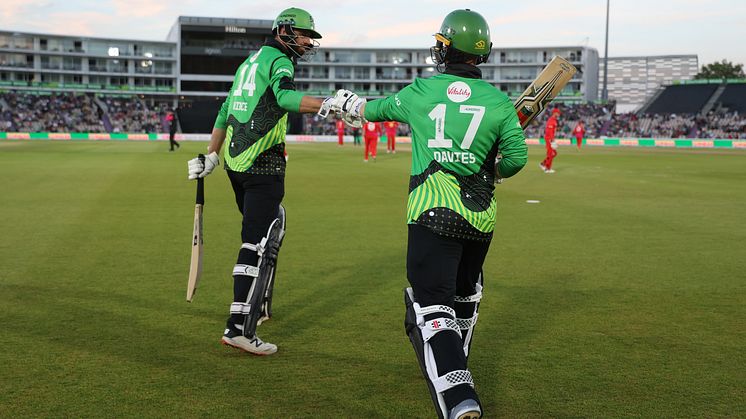 James Vince and Alex Davies for Southern Brave. Photo: ECB/Getty Images