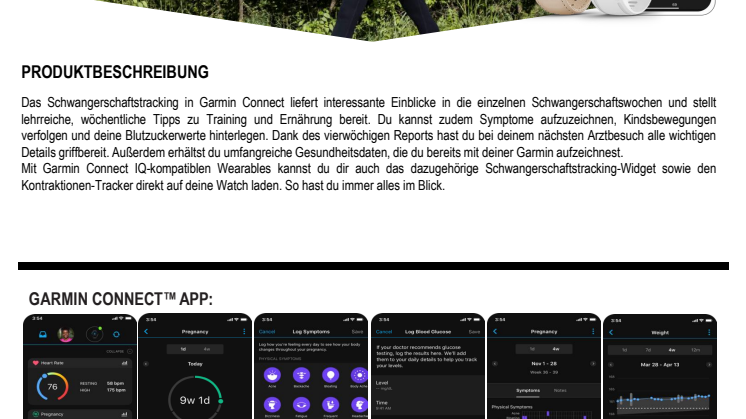 Garmin Datenblatt Schwangerschaftstracking