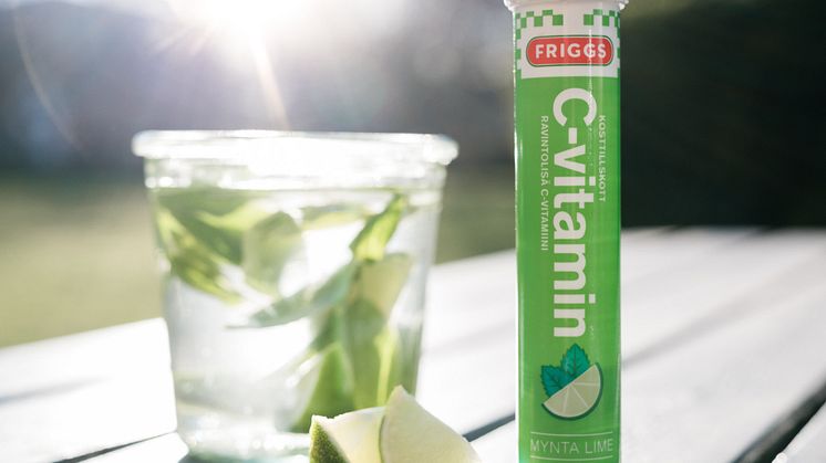 Friggs utökar sortimentet med C-vitamin Mynta Lime - en uppfriskande och ny smak i butikshyllan med kosttillskott.