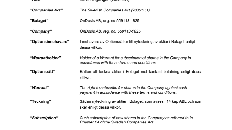 Bilaga A - Fullständiga villkor för teckningsoptioner (KPOer) (punkt 12).pdf].pdf