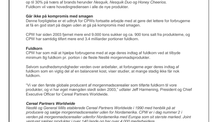 Nestlé morgenmadsprodukter gør det lettere at få en god start på dagen