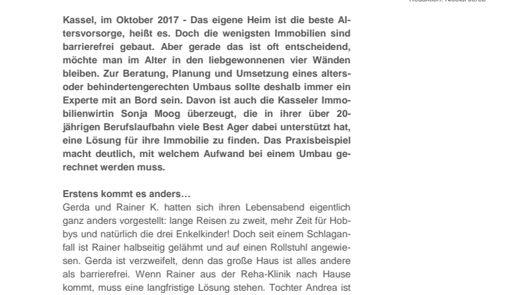 Die eigene Immobilie im Alter:  Umbauen oder verkaufen?