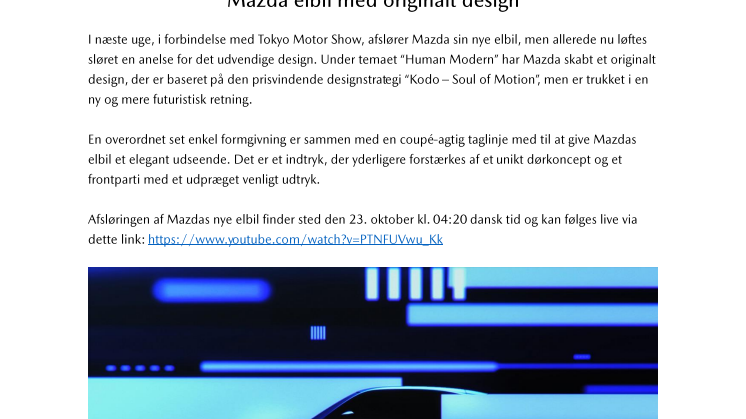 Mazda elbil med originalt design