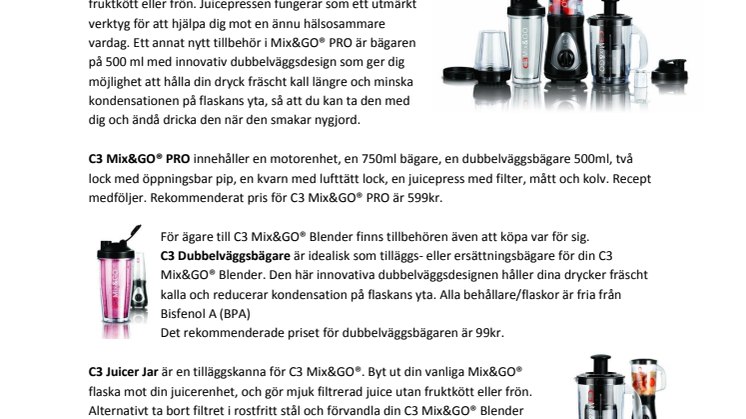 C3 bygger vidare på succéserien Mix&GO® 