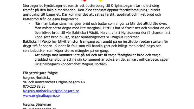 Nu öppnar Bakfickan vid Nynäsbageriet