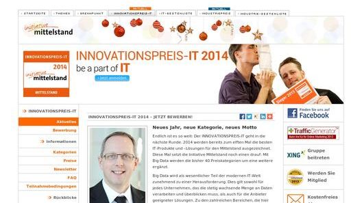 Bewerbungsfrist für INNOVATIONSPREIS-IT 2014 beginnt 