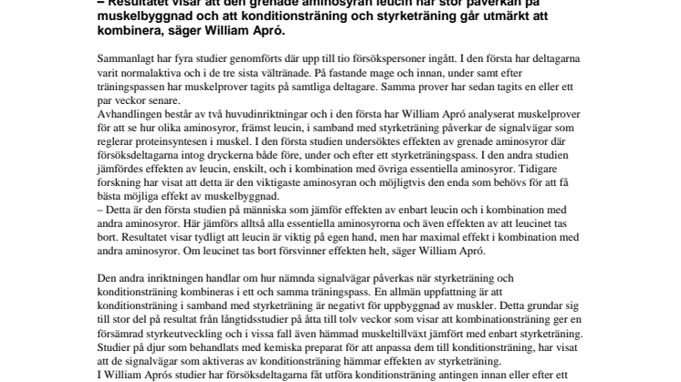 Leucin viktigaste aminosyran