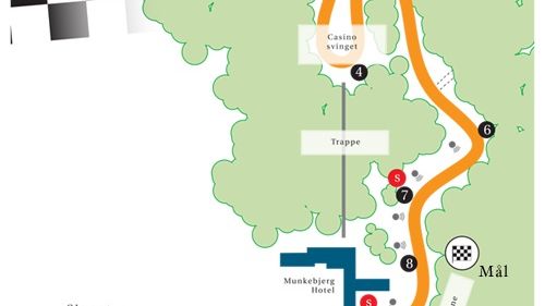 Kort over banen ved Munkebjerg Hillclimb 2015