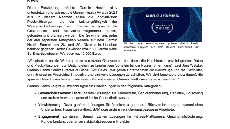 PM Garmin Health Awards 2021