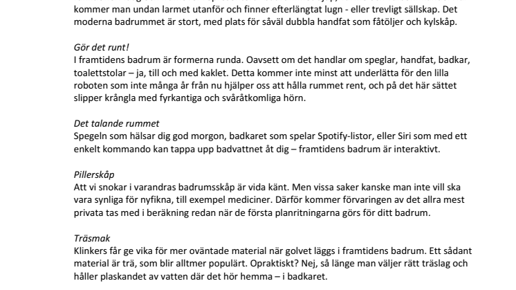 Experternas fem badrumstrender
