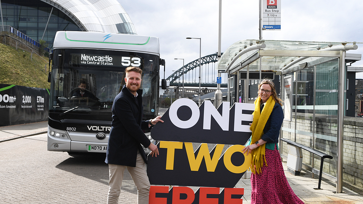 Go North East's Ben Maxfield, Business Director and Laura Sharp, Head of Marketing.