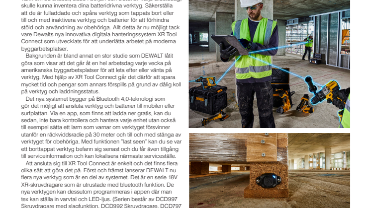 XR Tool Connect är här - Anslut och få full kontroll över dina batteridrivna verktyg!